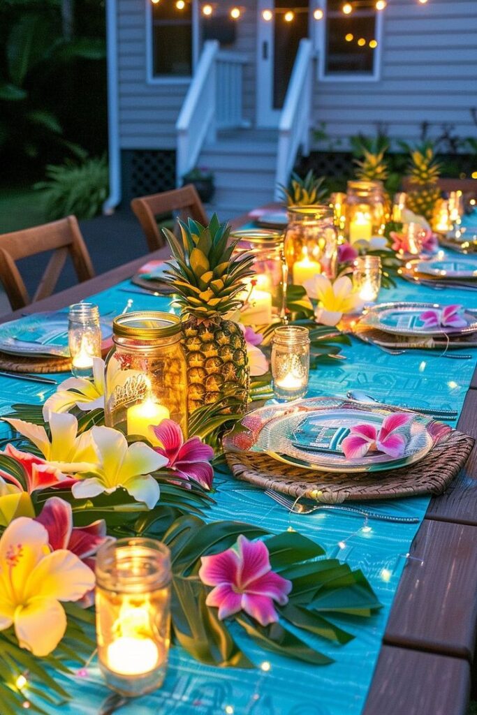 A colorful tropical table