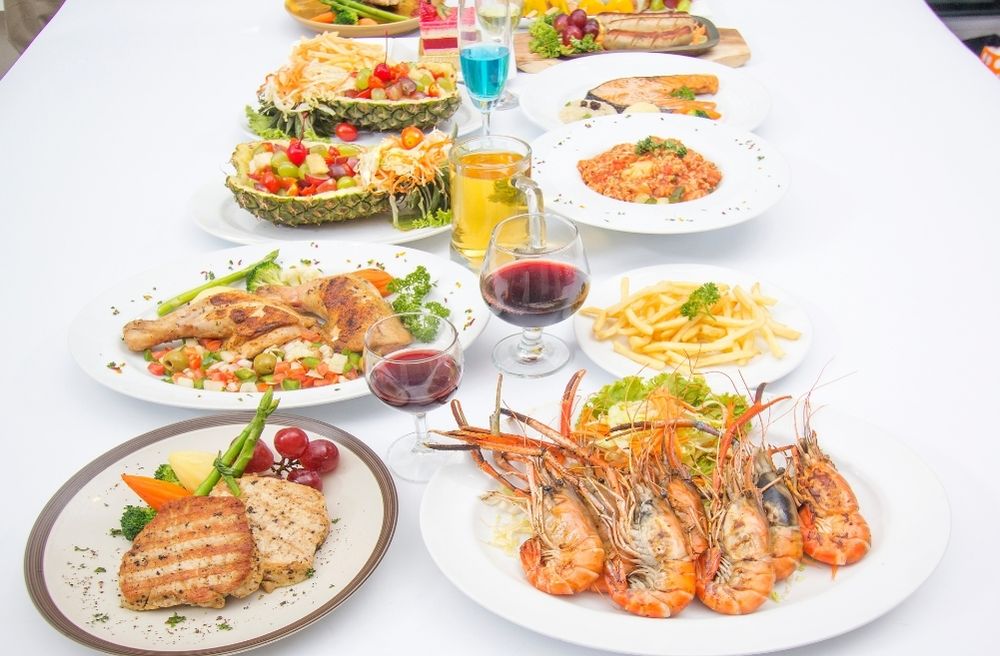 A table featuring dishes from different countries