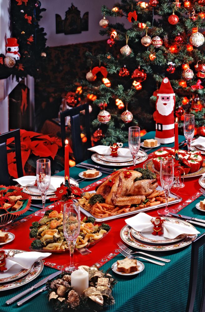 Christmas buffet table