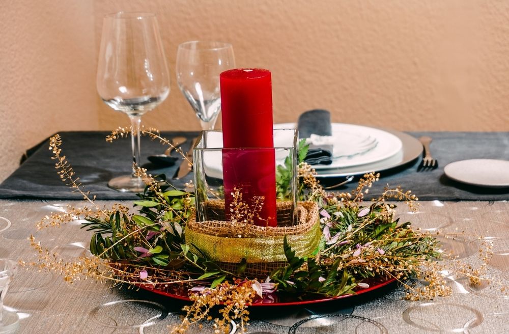 Christmas candle centerpiece