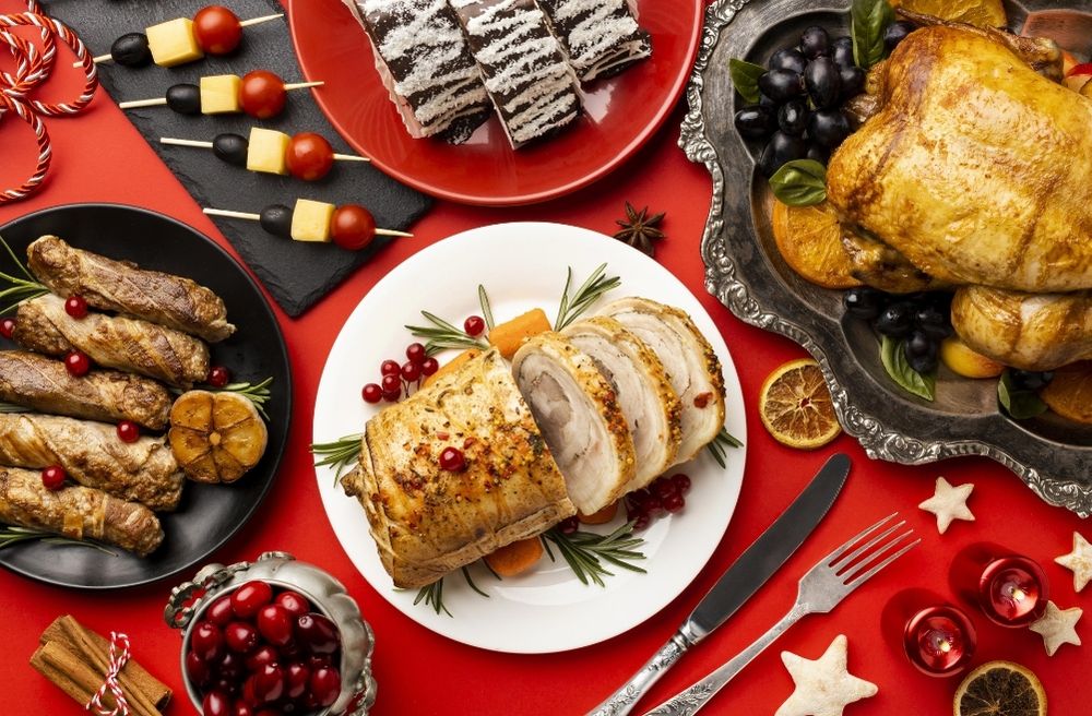 Christmas food presentation