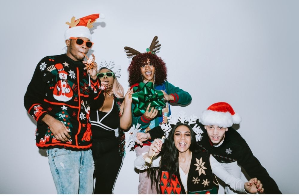 Christmas photo booth at home