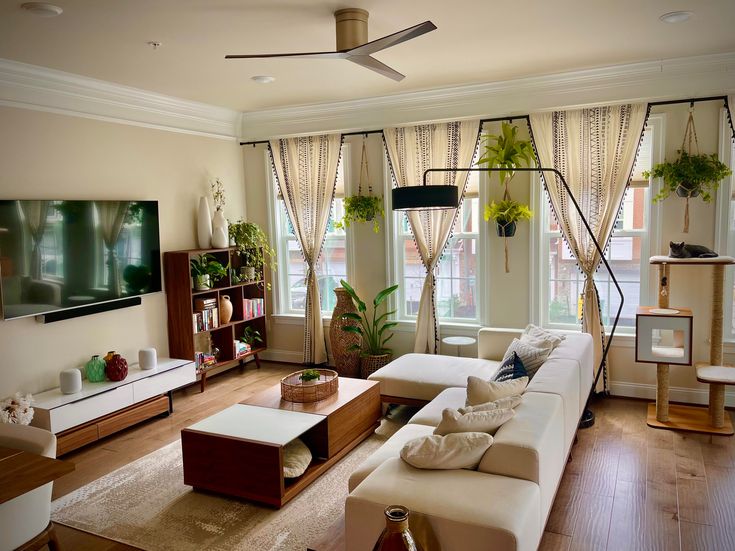 Cozy living room interior for entertaining guest at home