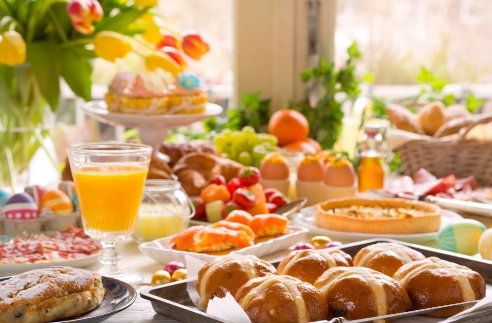Easter brunch buffet table