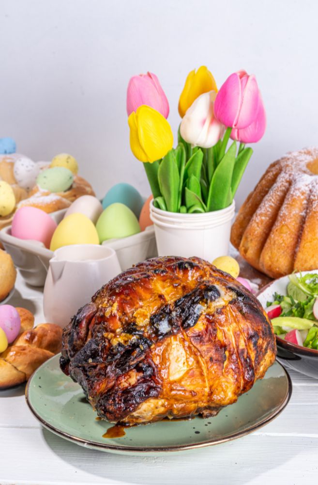 Easter brunch table spring