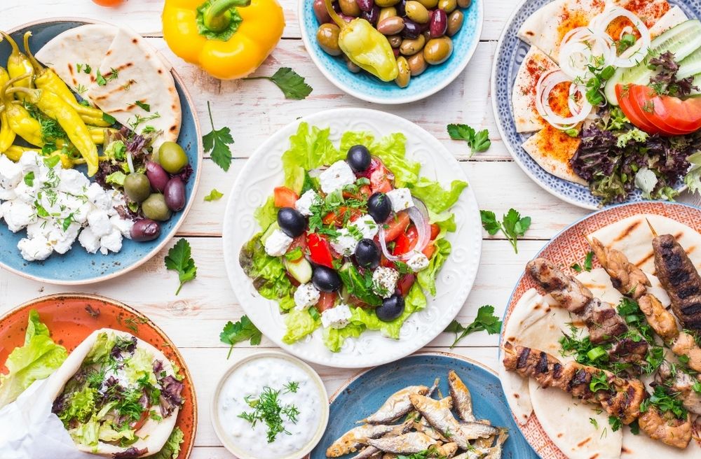 Greek dinner table