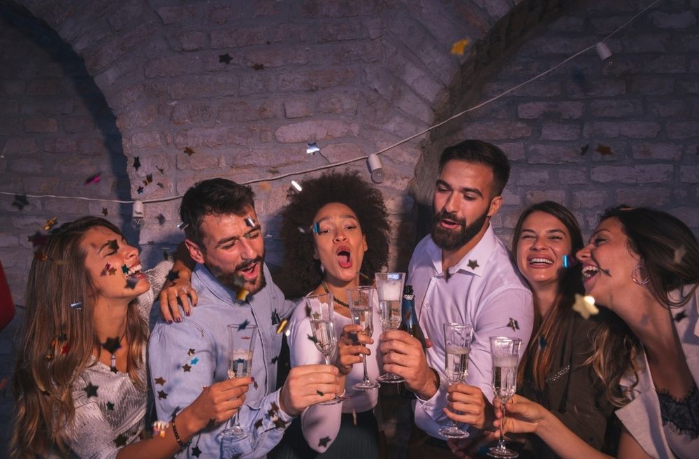 New Year's Eve midnight countdown party