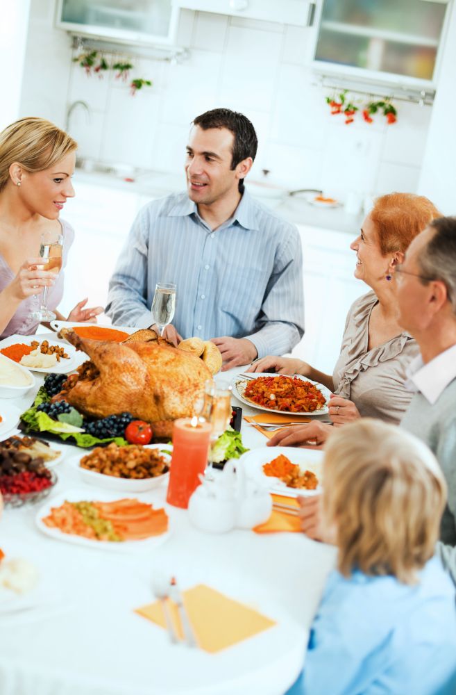 Thanksgiving dinner table