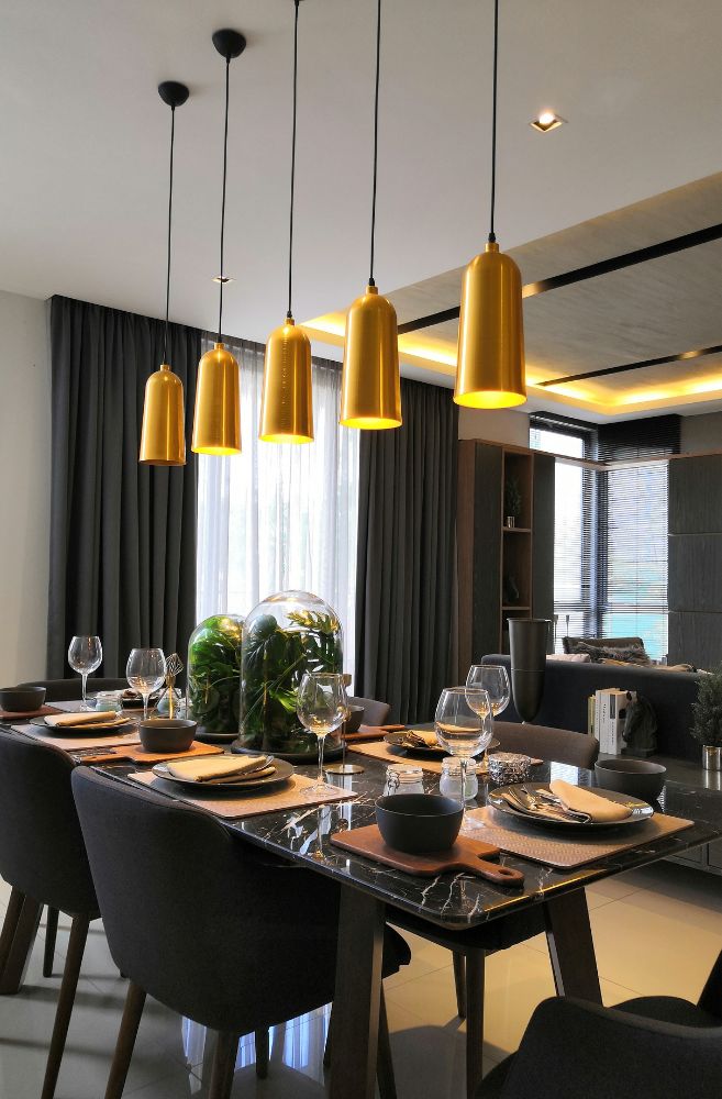 beautifully styled minimalist dining table