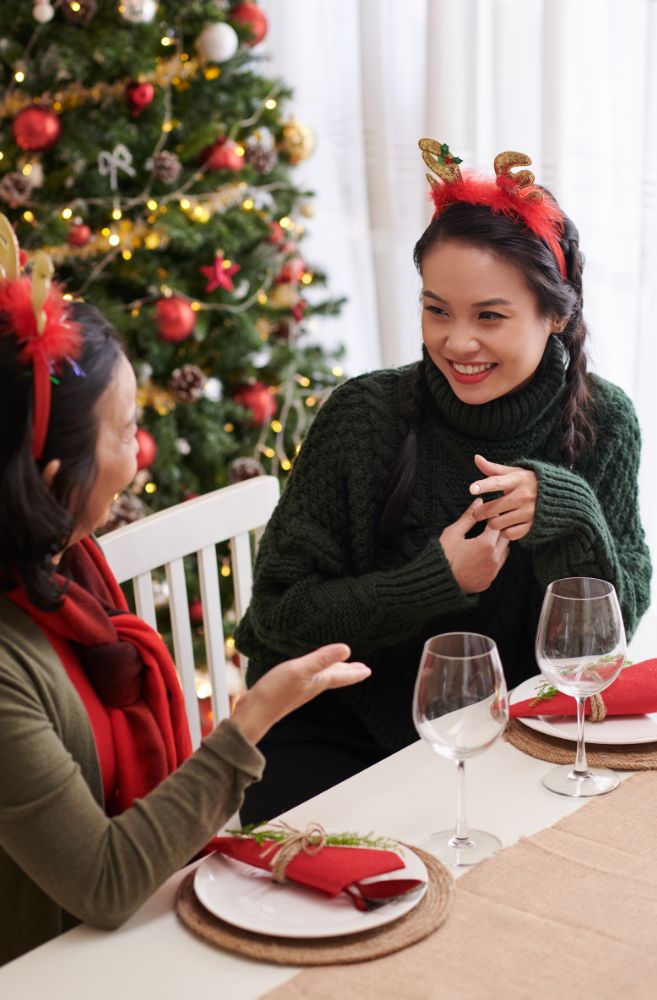 elegant Christmas dinner party at home