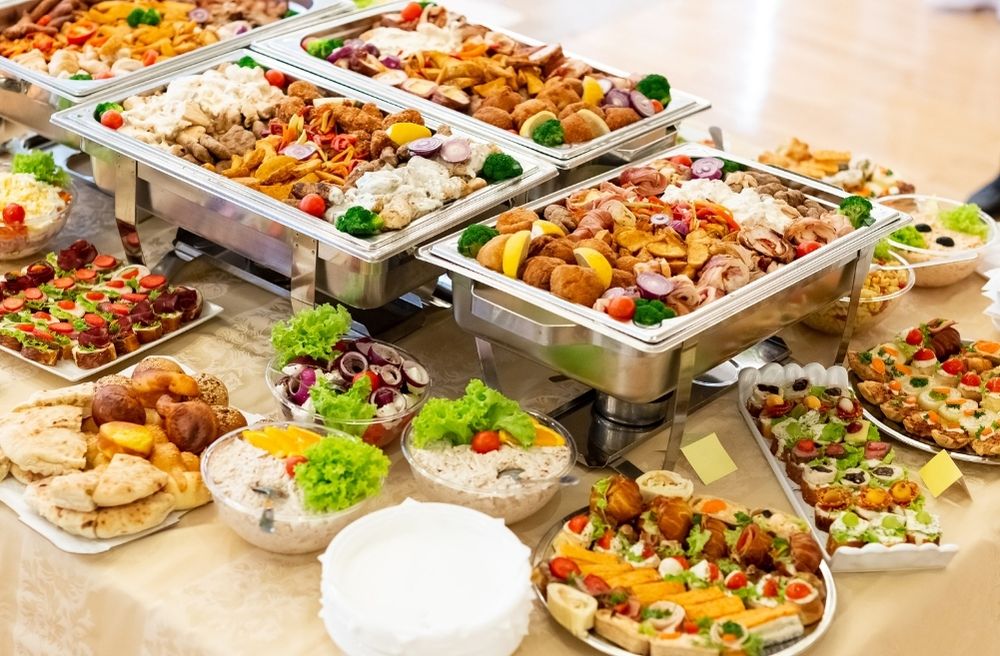 elegant buffet table setup