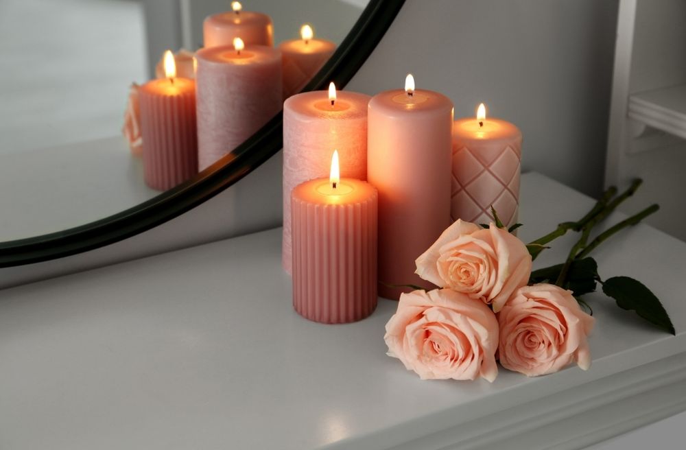 Elegant candles flowers home
