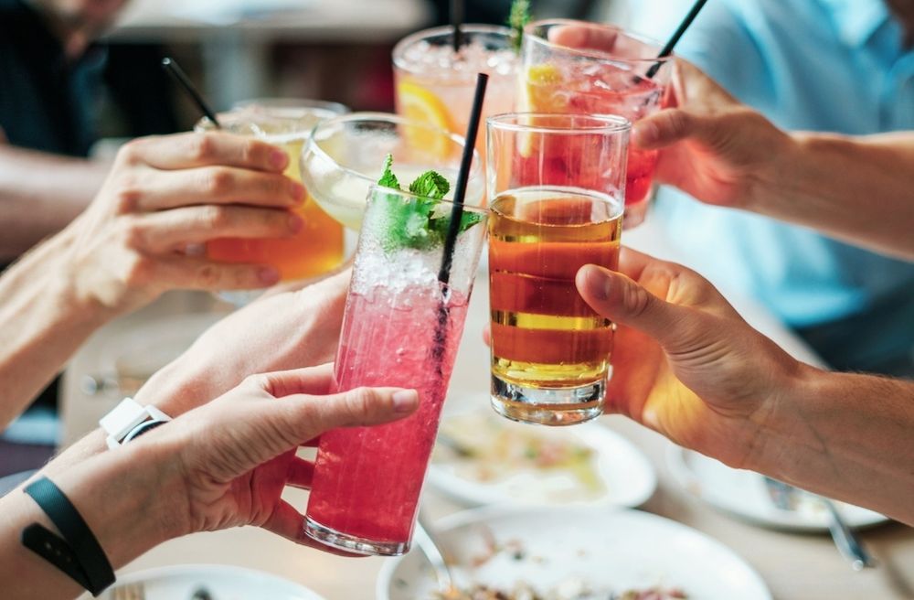 elegant mocktail drink station