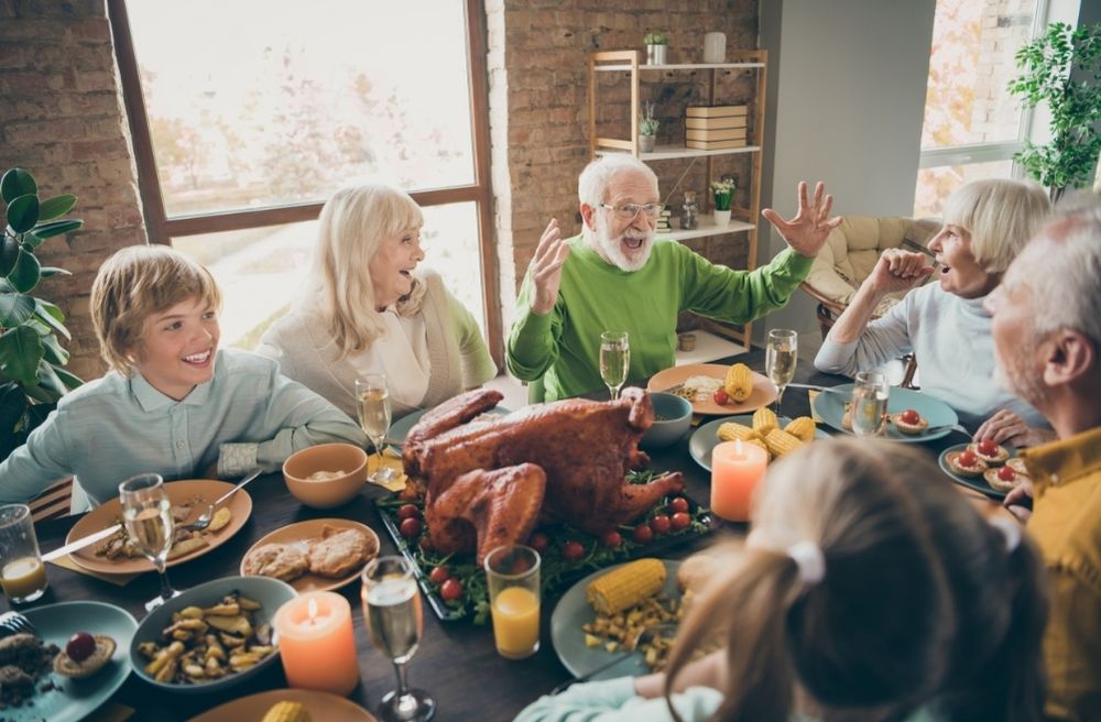 family together Thanksgiving