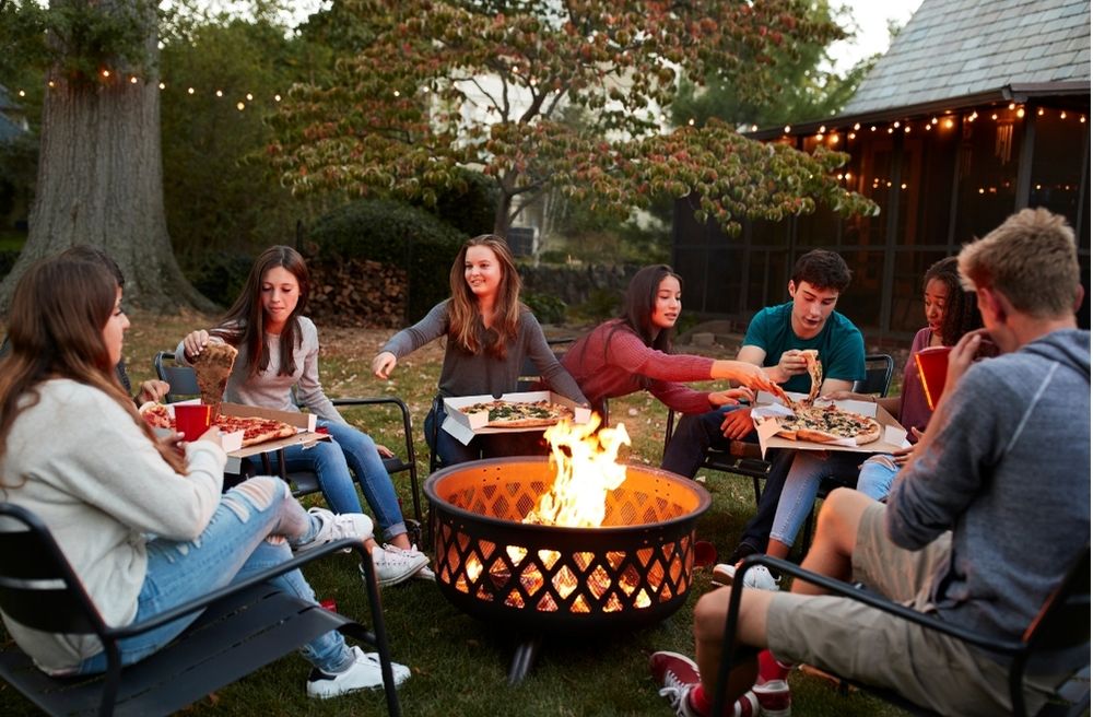 fire pit dinner party