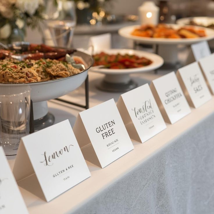 food labels buffet