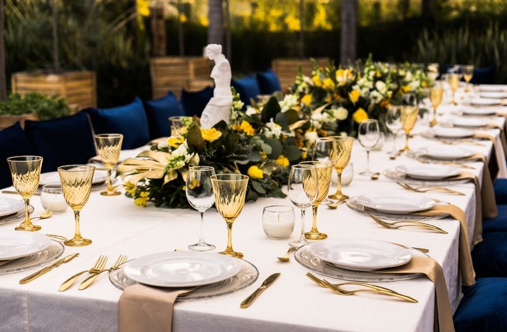 gold accent table setting