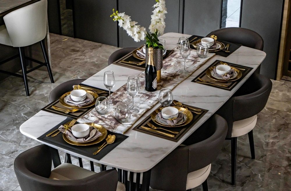 gold accents modern table