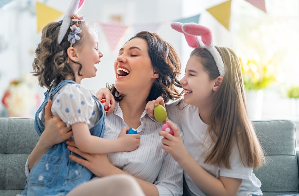 happy family Easter celebration