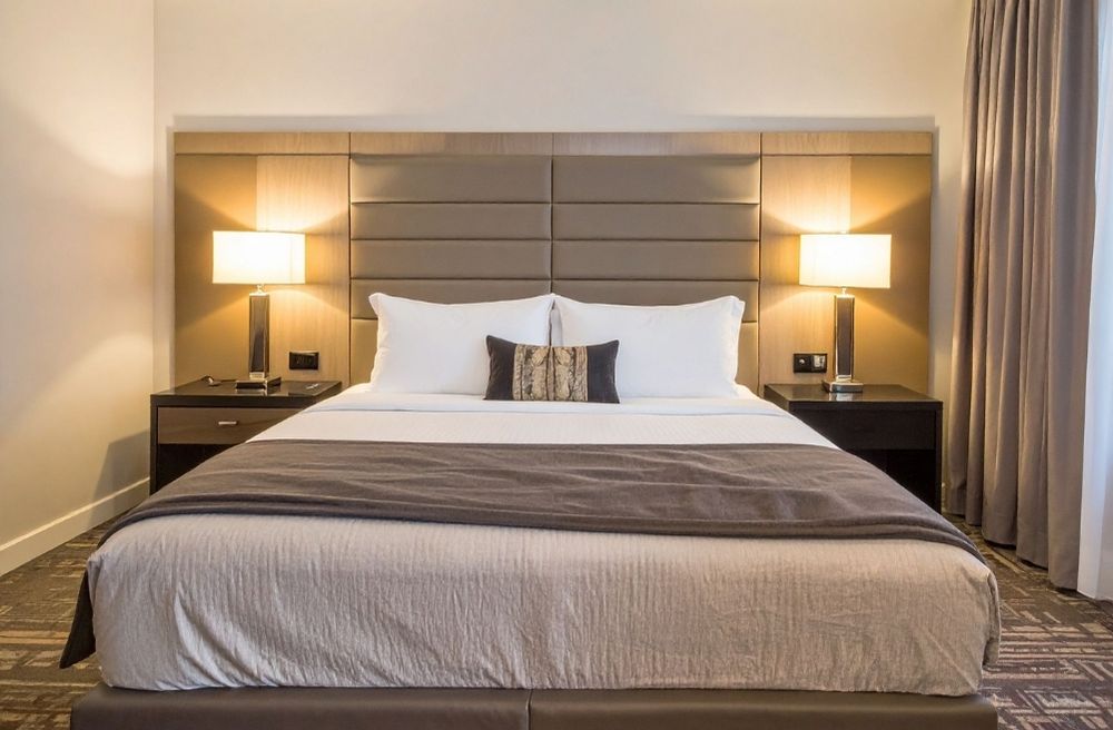 hotel style bed