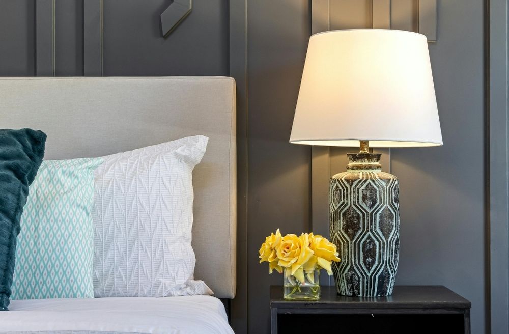 luxury bedside table styling