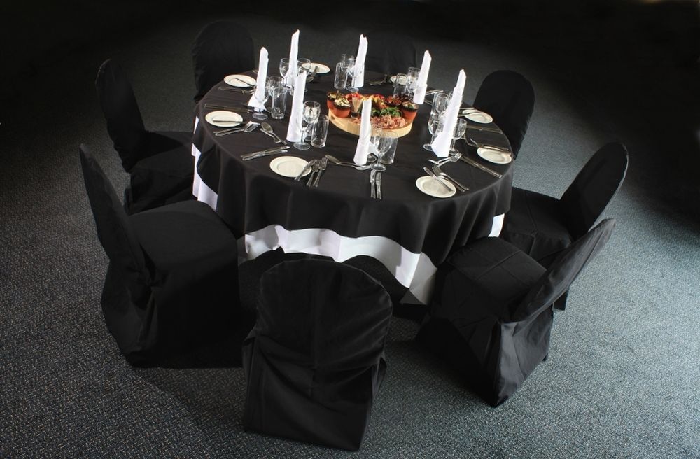 matte black dining table setting