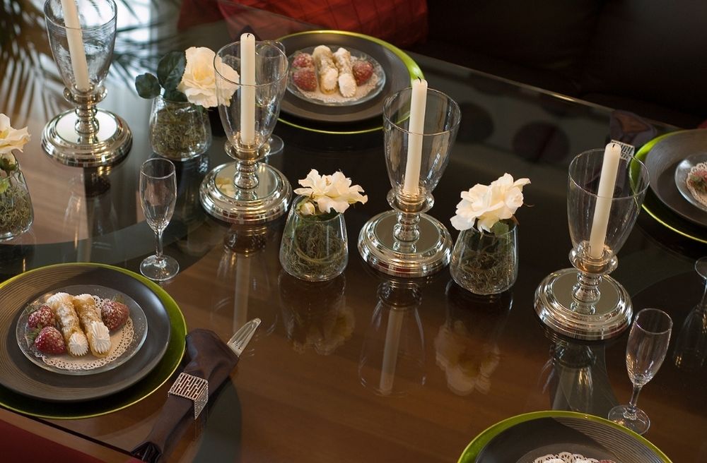 modern candle dining table