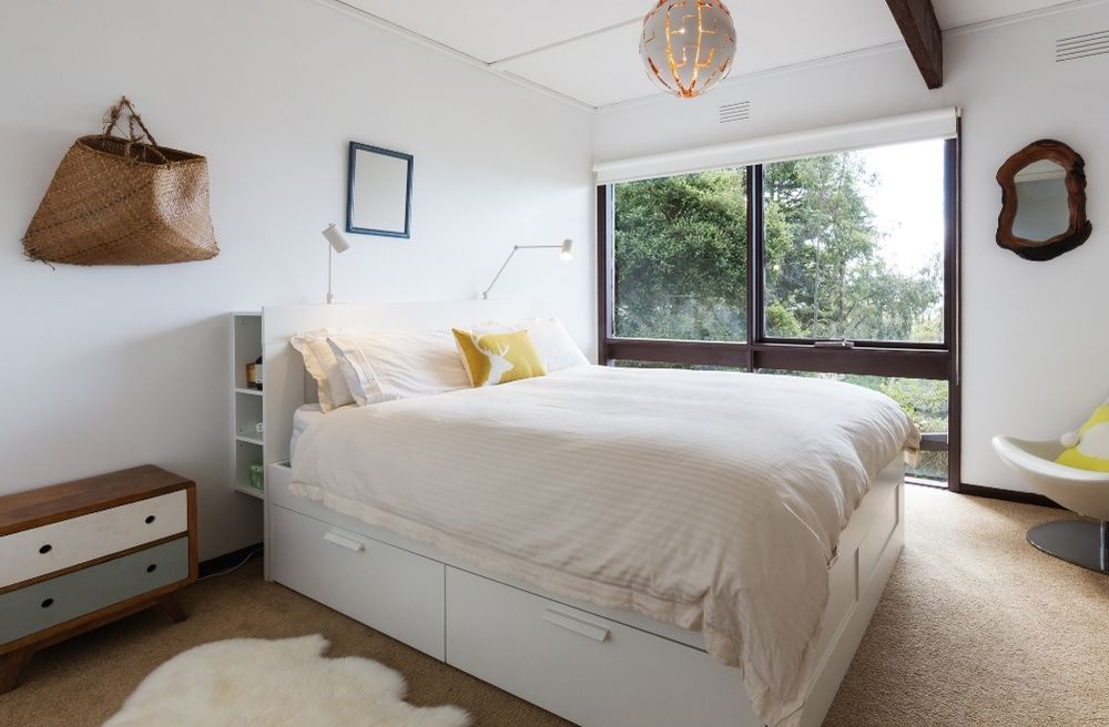 neutral guest bedroom