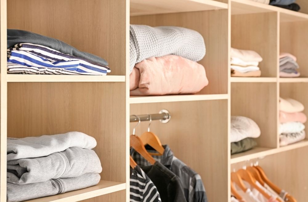 organized guest room closet