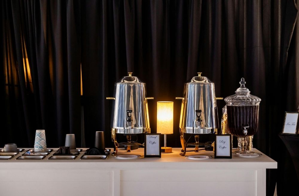 organized serving station for party