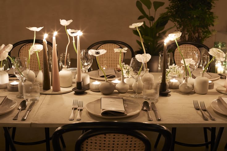 polished crystal table setting