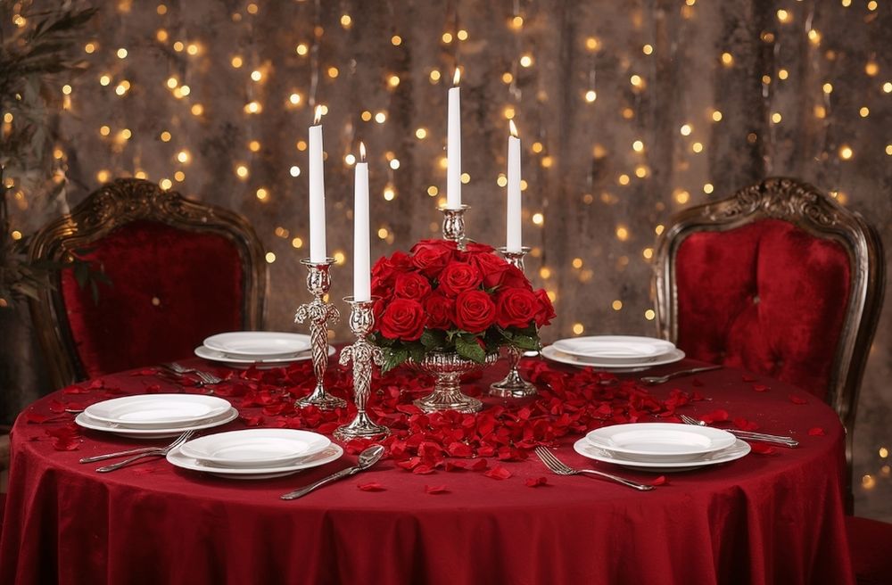 romantic blush table setting