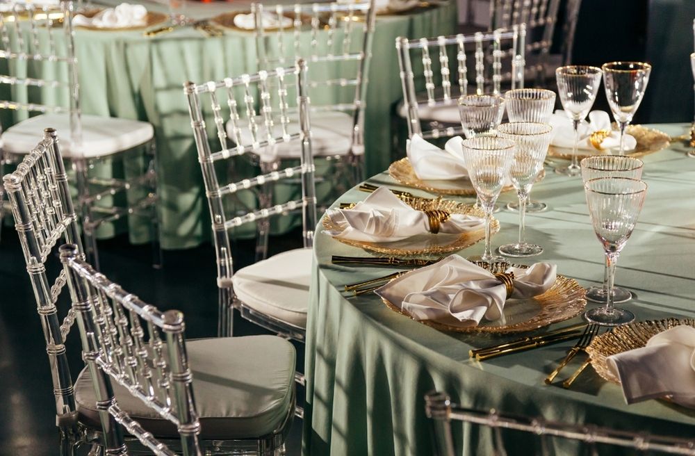 sage green table setting
