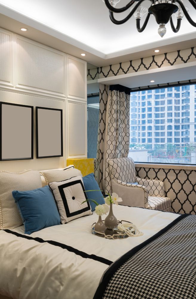 small luxurious guest bedroom