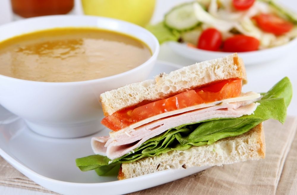 soup and sandwich dinner
