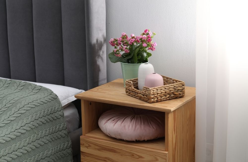styled bedside table