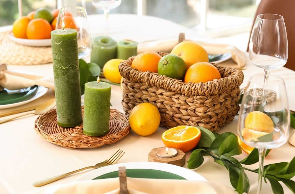 summer citrus table setting