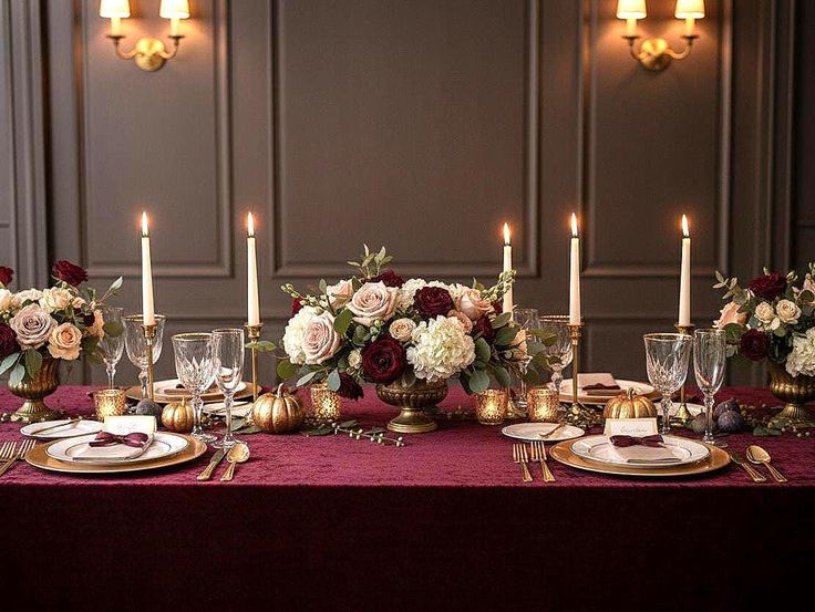 velvet table decor