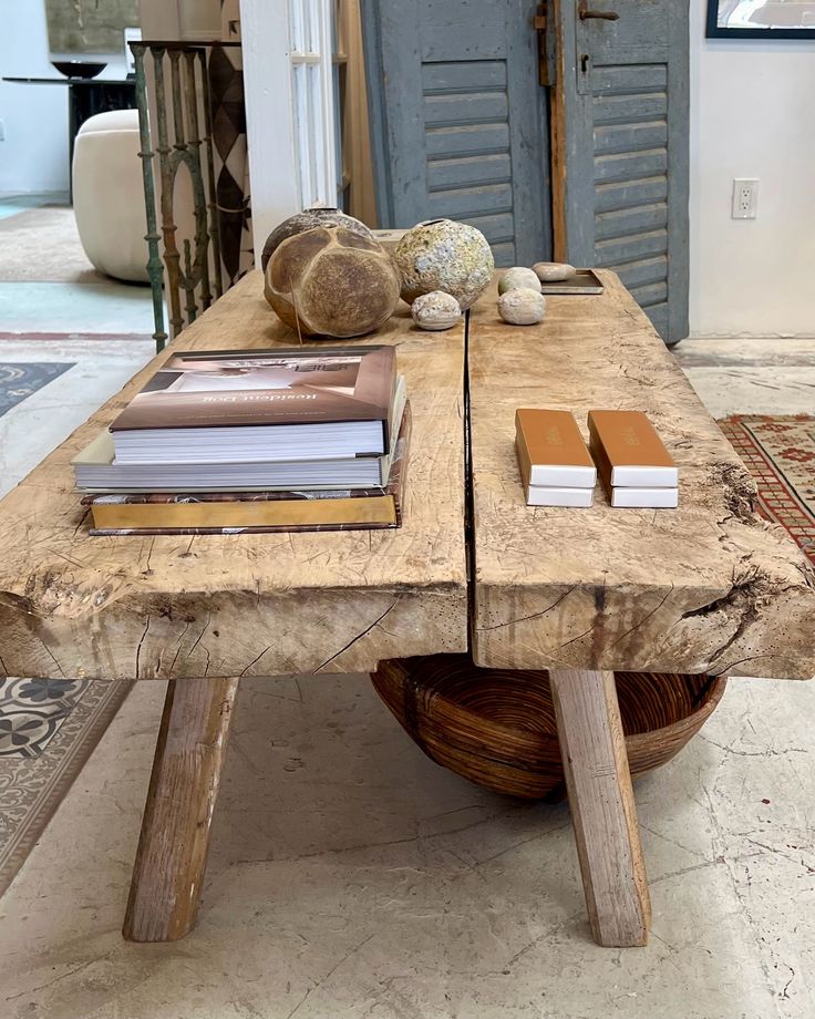 weathered wood farmhouse table