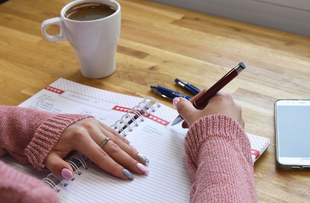 woman planning Easter brunch