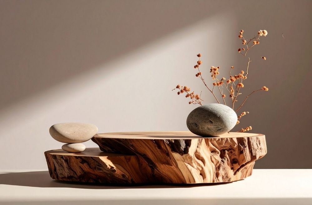 wood slice centerpiece