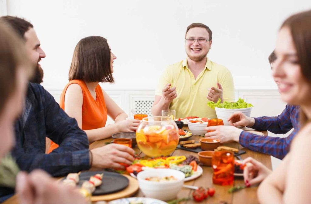 dinner party group conversation