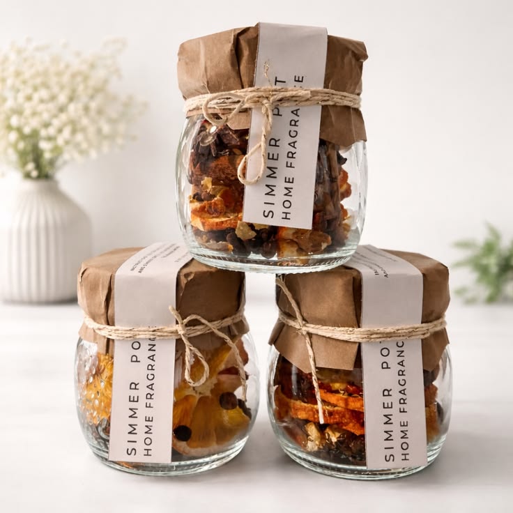 DIY simmer pot gift jar