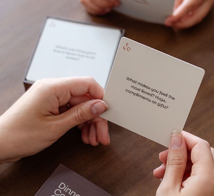 dinner party conversation cards table