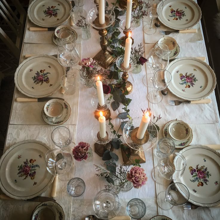 French family style dinner table