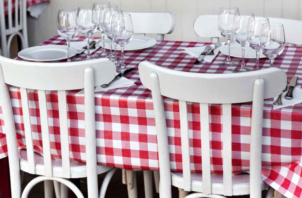 Italian bistro dinner table