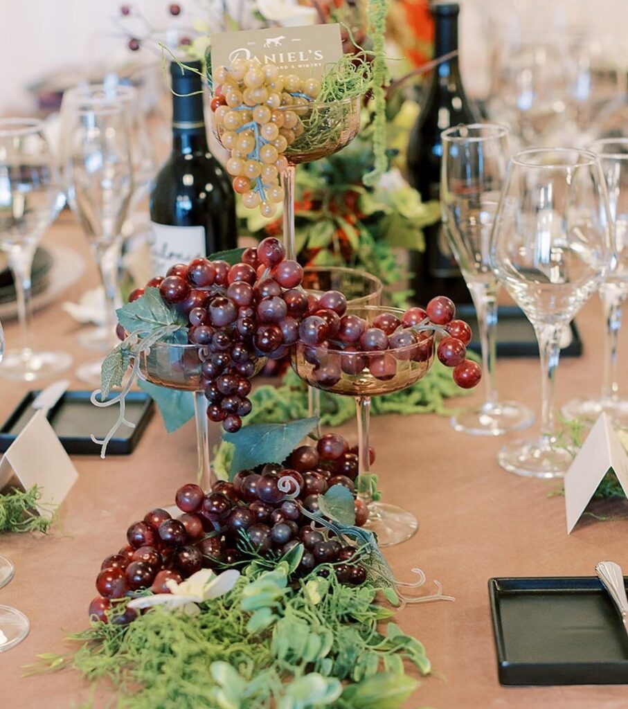 Italian vineyard wine party decor