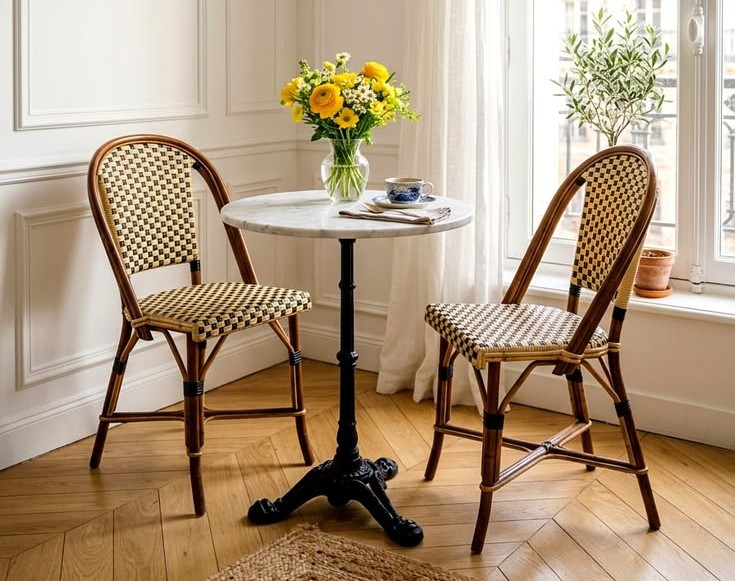 Parisian bistro dinner table at home