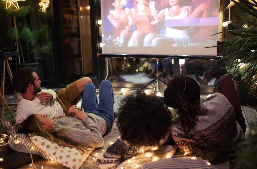 adult backyard movie night