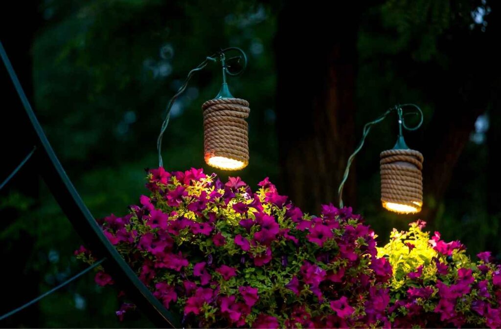 backyard lantern lighting